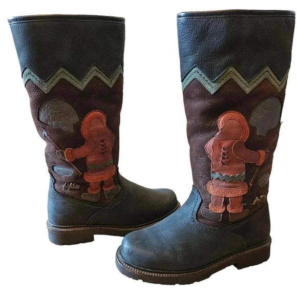 Anfibio Java Nubuck Waterproof Leather Boho Plush Lined Winter Boots Size 37 - Picture 13 of 16